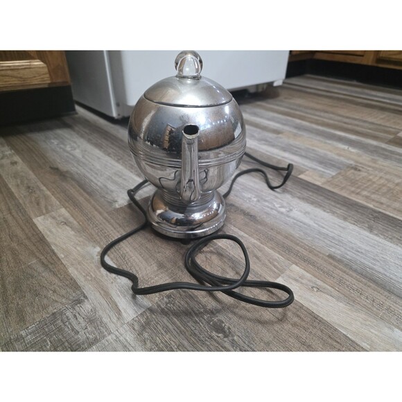 Vintage Art Deco Manning Bowman Chrome Coffee Percolator Wood Handle  4383 - Picture 3 of 7